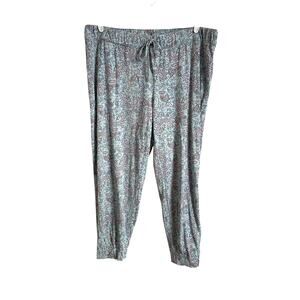 J. Jill Sleep Blue Paisley Pajama Pants Jogger Elastic Waist lounge 2X